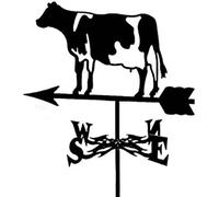 Girouette rétro en forme de vache avec indicateur de direction en métal pour décoration de jardin et travaux manuels