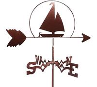 Girouette rétro en métal avec indicateurs de direction du vent pour jardin, décoration de pelouse, bateau à voilier, etc