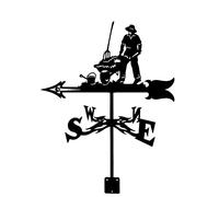Girouette Sika Cerf Laborer Silhouette de Cheval de Guerre Indicateur d'orientation en acier inoxydable Outil de mesure avec revêtement pour support extérieur Décoration Artisanat
