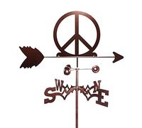 Girouette Symbole de Paix Silhouette Girouette avec Flèche Ornement de Retriever en Acier Inoxydable Indicateur de Direction de Girouette Piquet de Décor Art
