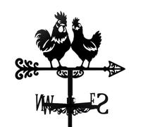 Girouette Trois Chats,Girouette Silhouette Chat en Métal,Extérieure Antirouille avec Indicateur Cardinal,Décoration pour Toit,Cour,Ferme,Terrasse,Jardin(35x25.7cm)