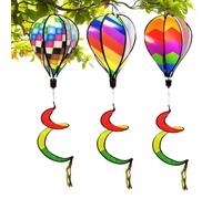 Girouette | Trois Pièces de Décorations Montgolfière Arc-en-| Spinner en Forme De Moulin À Vent | pour Jardin arrière, Porche, Mariages, fêtes, Patio, Maison, pelouse, Cour arrière