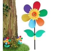 Girouettes pour Jardin et Extérieur,Moulinets en Forme de Fleurs | Éolienne Arc-en-avec Piquet Décoratif pour Pelouse et Extérieur