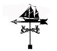Girouettes Silhouette de Voilier Montage sur Toit Girouette Outils de Mesure Sculptures de Bateau à Voile Indicateur de Direction du Vent en Acier Inoxydable Girouette