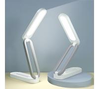 Giryuhd Lot de 2 lampes de bureau LED pour bureau et maison, à piles, rechargeable, pliable et portable, bande lumineuse de bureau LED, 3 luminosités à intensité variable, lampe de lecture sans fil