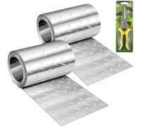 Gisafai Lot de 2 plaques d'aluminium diamantées de 1 mm d'épaisseur - Panneau décoratif en métal gaufré robuste pour camion, remorque, mur et signalisation (30,5 x 304,8 cm, argenté)