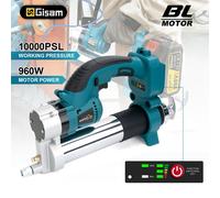 Gisam 10 000 PSi 69 MPa Pistolet de graissage électrique sans balais, haute pression, pour l’entretien du véhicule, compatible avec batterie Makita 18 V