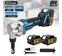 Gisam 20000SPM Coupe-tôle sans fil sans balais, cisaille à métaux et acier inoxydable, outil 4 vitesses pour batterie Makita 18V No Battery No Plug