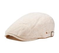 Gisdanchz Beret Casquette Plate Homme Imitation Lin Ajustable Léger Casquette Béret Homme Ete Unisexe Casquettes Souples Femme Chapeau Été, Beige Taille Unique