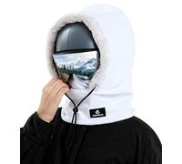 Gisdanchz Bonnet Cagoule Cache Cou Oreille Homme Femme Polaire Tour de Cou Echarpe Casquette Hiver Couvre Casque Ski Cagoule Moto Masque Chapka Snood Blanc