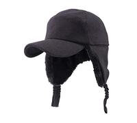 Gisdanchz Mélange de Laine Casquette de Baseball avec Cache-Oreilles en Fourrure | Doublée de Polaire, pour Automne et Hiver, Coupe Extensible