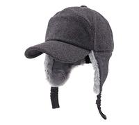 Gisdanchz Mélange de Laine Casquette de Baseball avec Cache-Oreilles en Fourrure | Doublée de Polaire, pour Automne et Hiver, Coupe Extensible