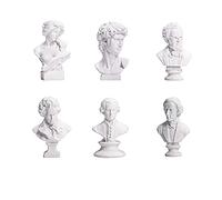 GISELA D Lot de 6 Grec David Beethoven Statue, Figurine Buste oeuvre réplique décoration Sculpture