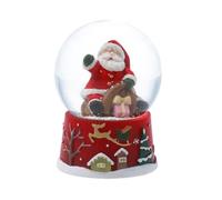 Gisela Graham Boule à neige de Noël avec Père Noël et cadeaux, base en verre et résine, taille mini 6 cm, décoration de Noël, cadeau festif