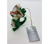 Gisela Graham Dcoration de Nol en rsine en forme de crocodile/horloge suspendre