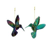 Gisela Graham - Décoration de Noël - Ornement Arc-en-Ciel en Acrylique - Colibri Effet Verre - Lot de 2 - 8 cm