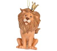 Gisela Graham Lion en résine avec couronne à suspendre 9 x 4,5 x 4,5 cm