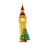 Gisela Graham London Big Ben avec sapin de Noël Décoration en bois à suspendre
