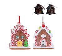Gisela Graham Lot de 2 décorations lumineuses en forme de maison en pain d'épices pour sapin de Noël