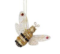 Gisela Graham Ornements en résine et diamonite pour bourdons, Blanc et Or, 8 centimètres