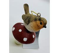 Gisela Graham : Robins on Toadstools (Set of 2)