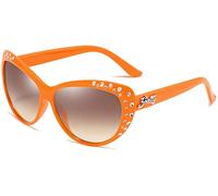 Giselle Lunettes de soleil rétro œil de chat avec strass pour adolescentes et enfants de 6 à 14 ans, mandarine, One size fits most