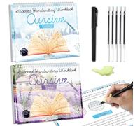 gisgfim Lot de 2 cahiers d'exercices d'écriture rainurés et réutilisables avec stylos à encre disparaissante pour enfants (lecture et poèmes)