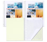 gisgfim Lot de 2 carnets de laboratoire de chimie sans carbone copies carbone 21,6 x 27,9 cm 25 ensembles de pages 50 feuilles au total pages à grille scientifique reliure à spirale pour étudiants