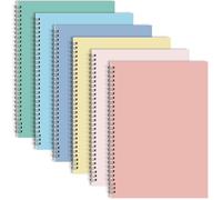 gisgfim Lot de 6 carnets à spirales de 26,7 x 19,1 cm à reliure lignée avec couverture kraft - Carnet à spirales B5 - Esthétique pour le bureau et les études - Couleur pastel