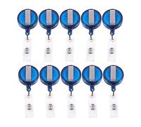 Gishbjka 10 Bobine RéTractable ID Badge Longe ÉTiquette de Nom Porte-Carte Clé Clip de Ceinture Couleur: Bleu Quantité: 10 Pcs