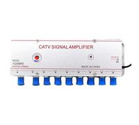 Gishbjka Amplificateur de Signal CATV 1020MK8 1 Entrée 8 Sorties 20 DB, Répartiteur de Câble TV, Amplificateur de Signal D'Antenne TV Numérique, Prise UE EU Plug