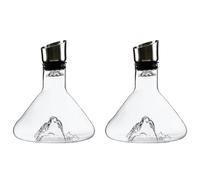 Gishbjka Carafe à Décanter en Cristal sans Plomb, 1 500 ML, Fait Main, avec Bec Verseur, Distributeur D'Épaississement, Lot de 2 Accessoires