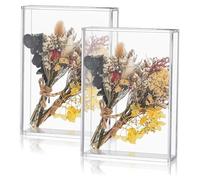 Gishbjka DIY Acrylique Shadow Box Affichage Caxe 2 PCS Mémoire de Mariage Mémoire de Mariage Storage de Fleurs Séchées