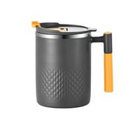 Gishbjka Tasse de Café Anti-Échelle à Double Couche Portable 304 Tasse de Café Anti-Scalding en Acier Inoxydable Tasse