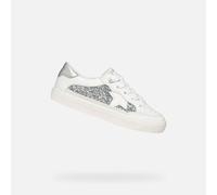 Geox J Gisli Girl B Basket, White Lt Silver, 35 EU