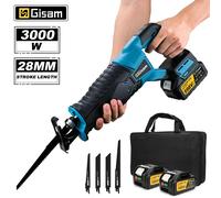 Gismis 10000SPM scie alternative électrique multifonction sans fil scie électrique métal bois tuyau coupe pour makita 18v batterie broche 2 Battery