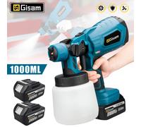 Gismis 1000ML pistolet de pulvérisation électrique maison pulvérisateur de peinture sans fil HVLP Auto meubles revêtement en acier aérographe pour Makita 18V batterie Pi Pas de batterie Rouge