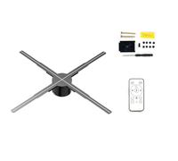 Gisoanudt Projecteur Holographique 3D WiFi 615 mm 722 LED, Ventilateur de Lecteur Holographique pour Image, Magasin Vidéo, Affichage Publicitaire, Prise UE