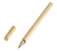 Gissroys 0 5 mm pour stylo à bille créatif hexagonal en laiton stylo anti-roulement pour écrire un journal intime, des notes, l'école, le bureau, la station de travail, stylos gel noirs