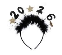 Gissroys 2026 Bandeau en forme d'étoile pour les fêtes du Nouvel An Léger Confortable Unisexe Chapeau de festival avec accents scintillants Fête du Nouvel An Accessoires de cheveux