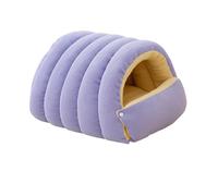 Gissroys Abri pour chat fermé lavable Rembourrage en coton doux Housse en velours Lit réducteur de stress Base antidérapante Décoration de la maison Pièce Lit pour chat avec housse