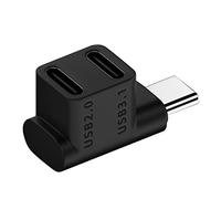 Gissroys Adaptateur à angle droit 100 W type C mâle vers femelle pour console de jeux, téléphone portable, tablette, convertisseur d'extension de console