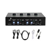 Gissroys Amplificateur auditif portable haute durabilité en métal à 2 canaux de micro pour plusieurs appareils utilisant un dispositif de mixage auditif à corps en métal