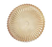 Gissroys Assiette à bougie en verre bougeoir pilier soucoupe petite base ronde et assiette et plateau pour centres de table Assiettes transparentes