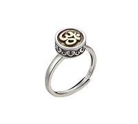 Gissroys Bague de prière Bouddhiste en argent Rétro Bouddhiste Six Personnages Mantra Rotatif Décompression Bonne chance Femmes Anneaux rotatifs pour femmes