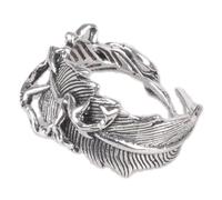 Gissroys Bagues d'épines à plumes réglables, ouvertes, design élégant, bijoux en alliage hypoallergénique, accessoire de doigt, cadeau pour femme, accessoire de fête élégant