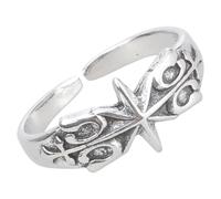 Gissroys Bagues en métal plaqué argent avec étoile à six branches - Symbole mystique - Accessoire élégant pour le quotidien et les fêtes