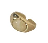 Gissroys Bagues en pierre de couleur ambre réglable Pierres précieuses naturelles Ouverture des bagues Accessoires élégants pour les amateurs de mode Bijoux naturels nobles, comme décrit