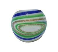 Gissroys Bagues en verre à fleurs emballées à la main avec du fil métallique - Galaxie ethnique - Bijoux de culture artistique inspirés - Fabrication artisanale, comme décrit