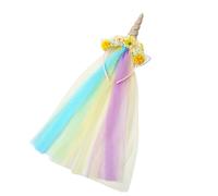Gissroys Bandeau de fleurs arc-en-ciel en corne pour Halloween, fête d'Halloween, accessoire photo, fête florale, chemins de tête, accessoires de cosplay, chapeau d'anniversaire